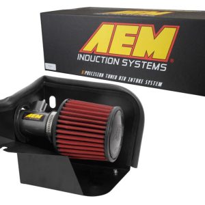 Aem Induct Cold Air Intake, Gunmetal Grey Aluminum Tube, Red Dryflow Filter, With Heat Shield – 21-842C