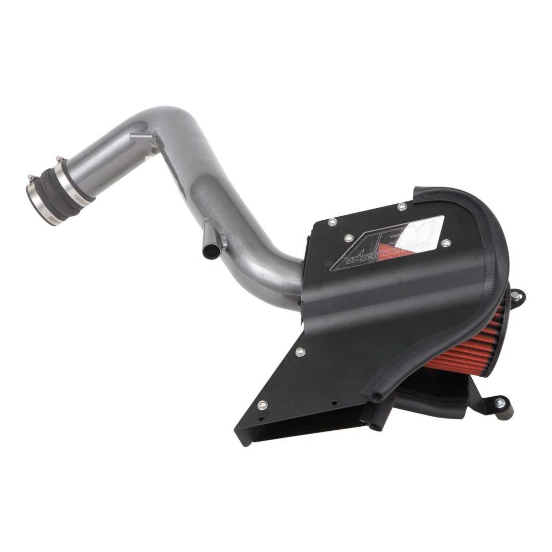 Aem Induct Cold Air Intake, Gunmetal Grey Aluminum Tube, Red Dryflow Filter, With Heat Shield – 21-872C