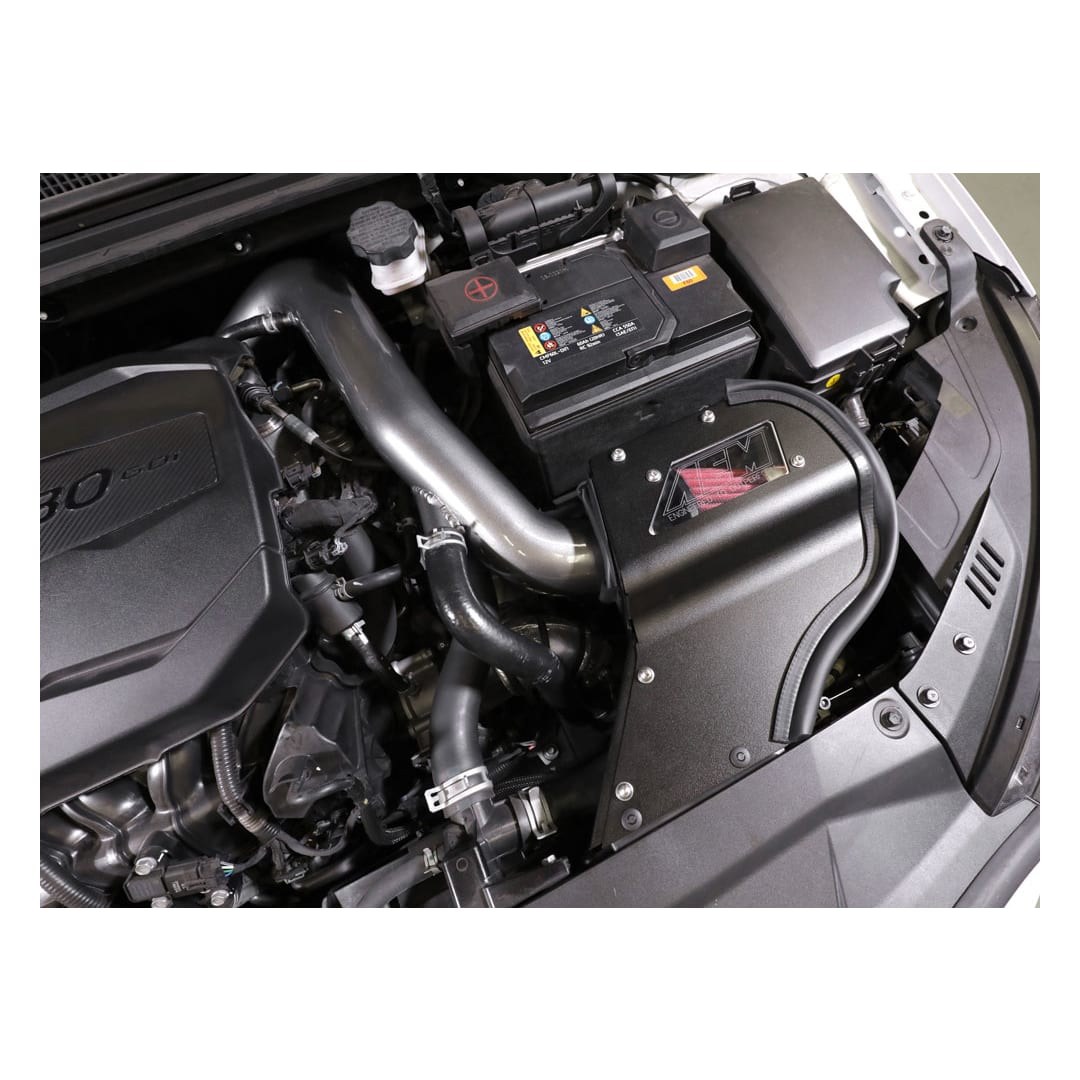 Aem Induct Cold Air Intake, Gunmetal Grey Aluminum Tube, Red Dryflow Filter, With Heat Shield – 21-872C