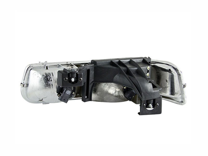 Anzo USA Headlight Assembly, Crystal Clear, Halogen Bulb, Standard Beam, 9005/ 9006 White Bulb, Clear Lens, Chrome Housing, Set of 2 – 111011
