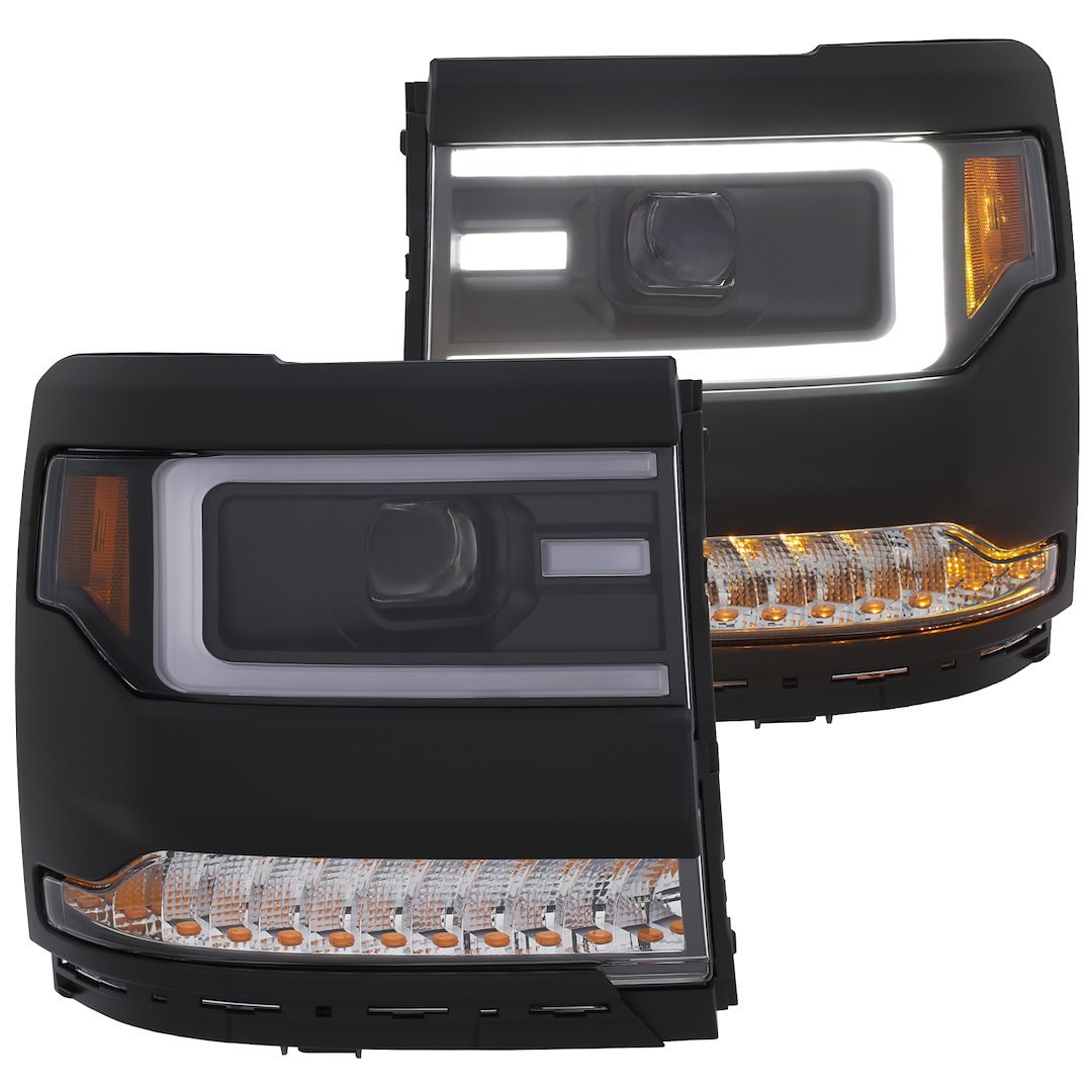 Anzo USA Headlight Assembly, Bulb Not Included, Projector Beam with LED Daytime Running Light – 111373