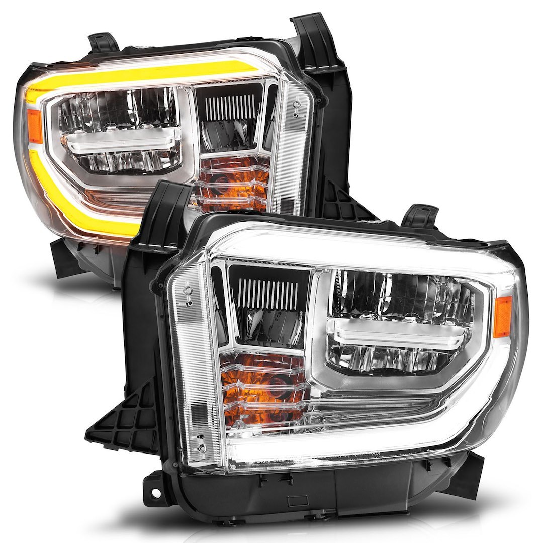 Anzo USA Headlight Assembly, Crystal, LED Bulb, Standard Beam with Switchback DRL, High Beam/ Low Beam LED – 111532