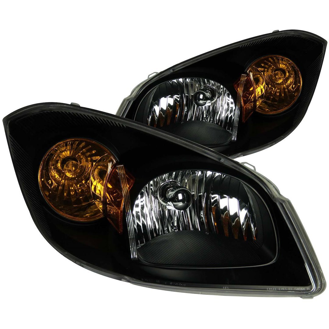 Anzo USA Headlight Assembly, Crystal Clear, Halogen Bulb, Standard Beam, Clear Lens, Black Housing, Set of 2 – 121154