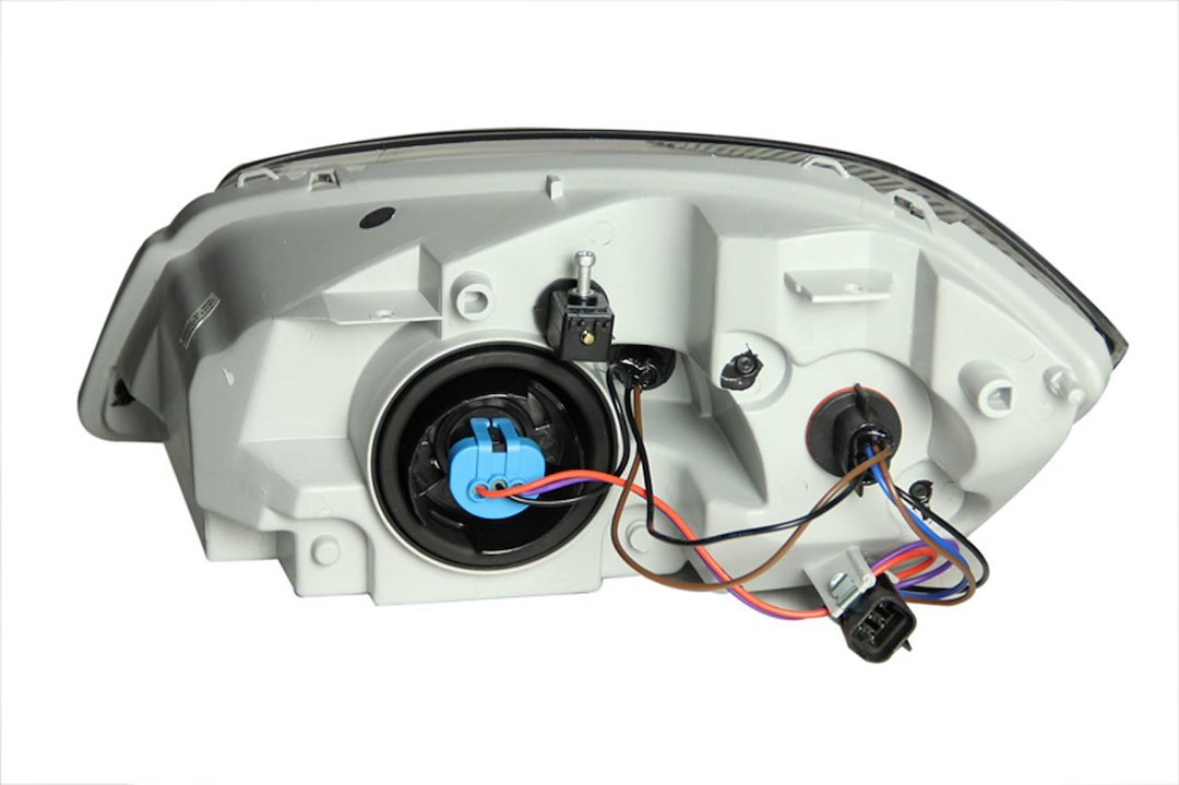 Anzo USA Headlight Assembly, Crystal Clear, Halogen Bulb, Standard Beam, Clear Lens, Black Housing, Set of 2 – 121154
