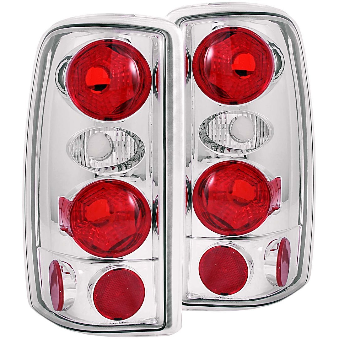 Anzo USA Tail Light Assembly, Uses OE Bulbs, Clear Lens, Chrome Housing, Set of 2 – 211008
