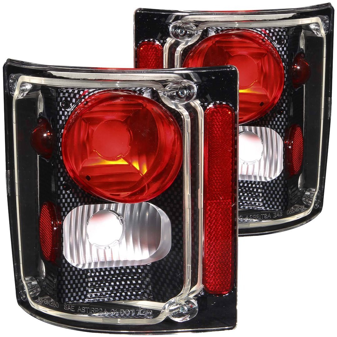 Anzo USA Tail Light Assembly, Uses OE Bulbs, Clear Lens, Carbon Housing, Set of 2 – 211015