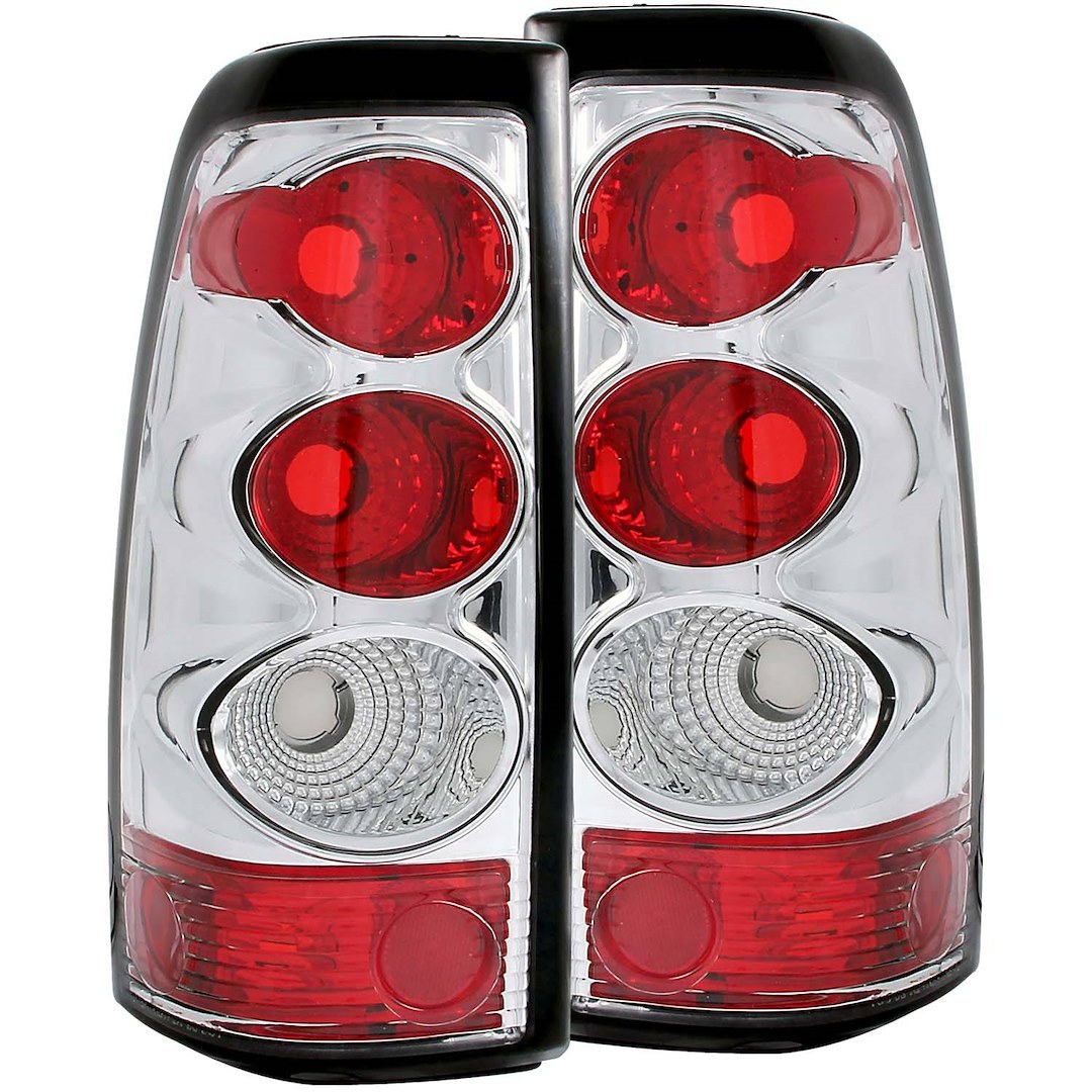 Anzo USA Tail Light Assembly, Uses OE Bulbs, Clear Lens, Chrome Housing, Set of 2 – 211020