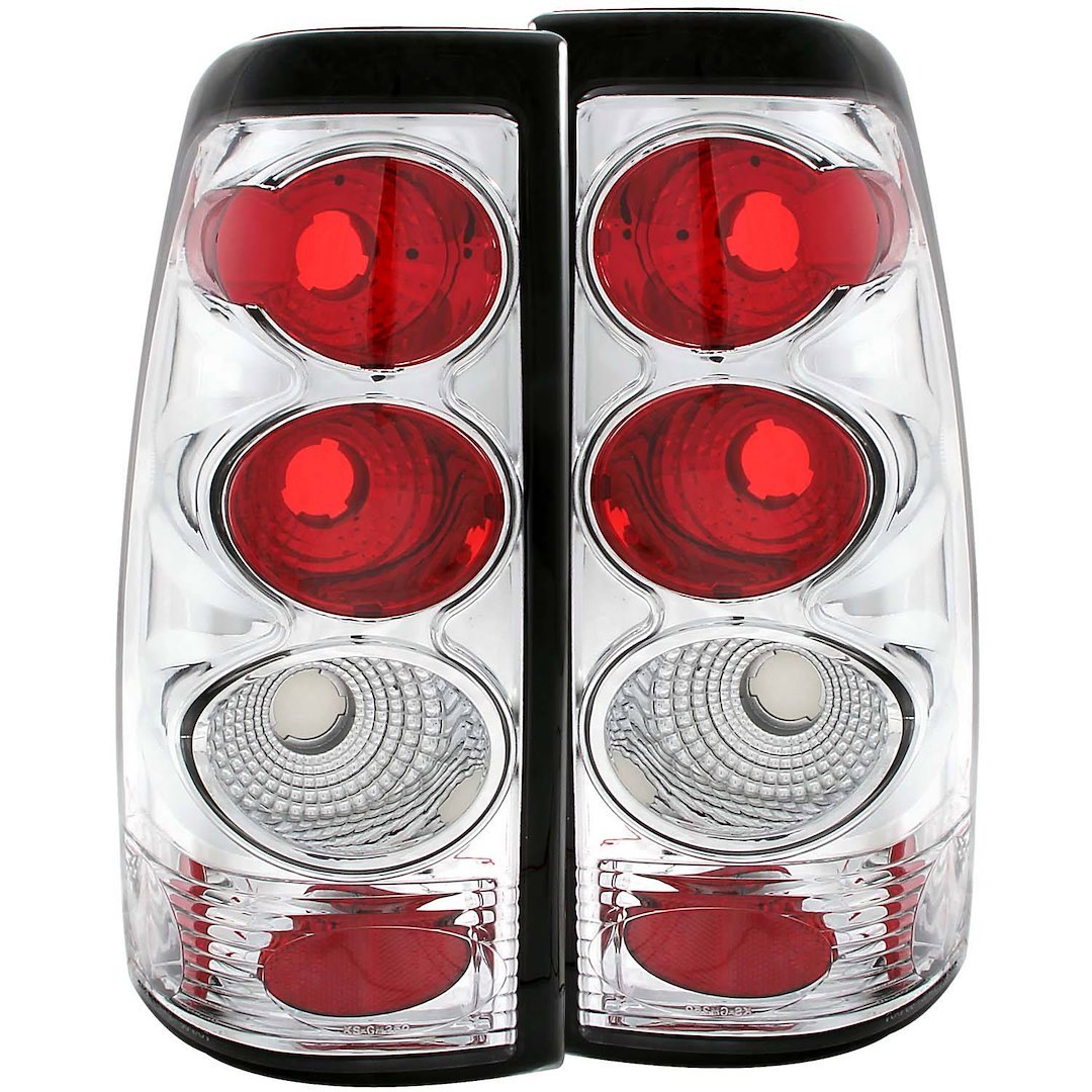 Anzo USA Tail Light Assembly, Incandescent, Clear Lens, Chrome Housing, Uses OE (incandescent) Bulbs, White Light, Set of 2 – 211023