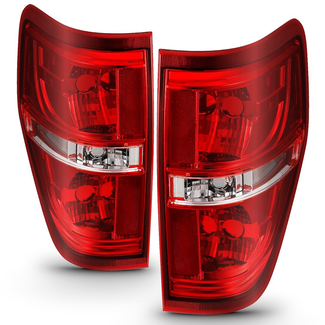 Anzo USA Tail Light Assembly, Uses OEM Halogen Bulbs, Red Lens, Chrome Housing, Red/ White Bulbs, Set of 2, Without Bulbs or Wiring Harness – 311299