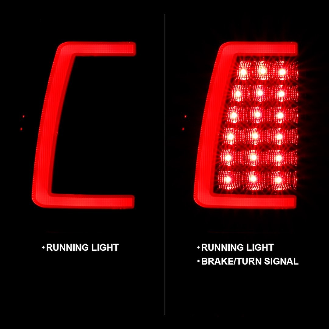 Anzo USA Tail Light Assembly, LED, Clear Lens with Red Reflectors, Black Housing – 311333