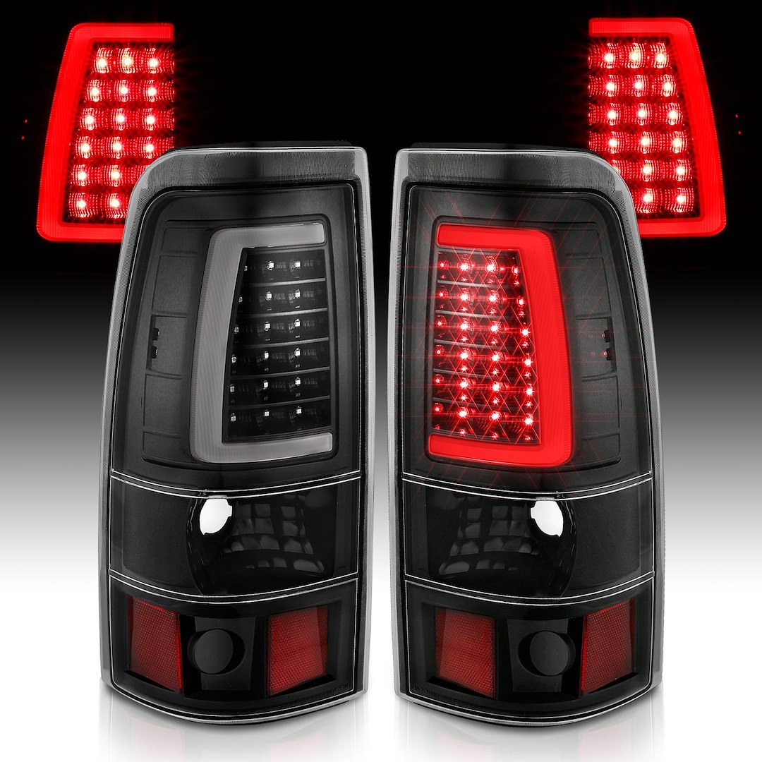 Anzo USA Tail Light Assembly, LED, Clear Lens with Red Reflectors, Black Housing – 311333