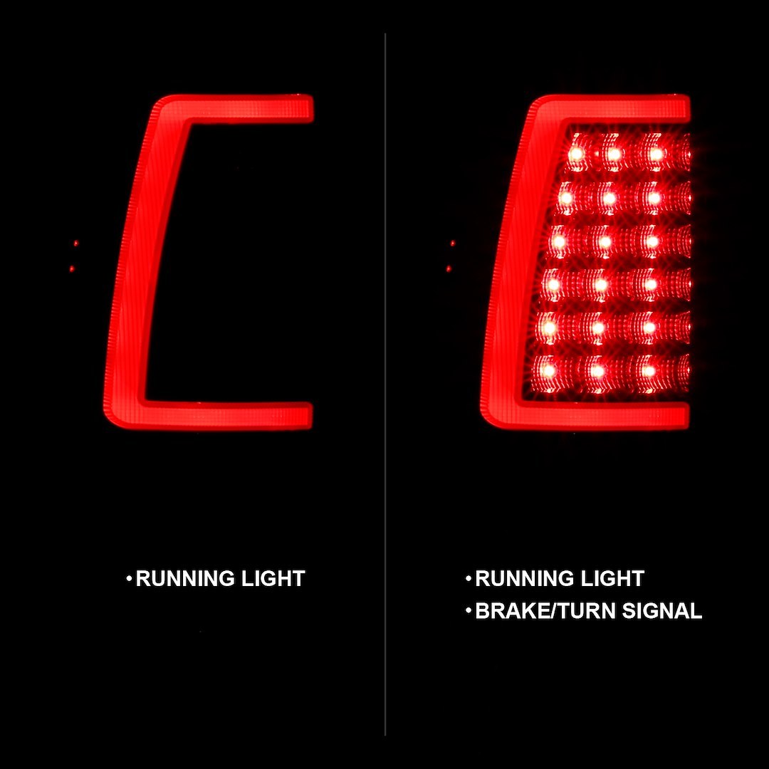 Anzo USA Tail Light Assembly, LED, Smoke Lens with Red Reflectors, Black Housing – 311334