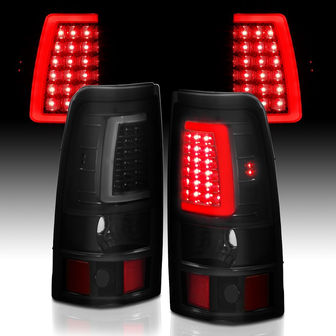 Anzo USA Tail Light Assembly, LED, Smoke Lens with Red Reflectors, Black Housing – 311334