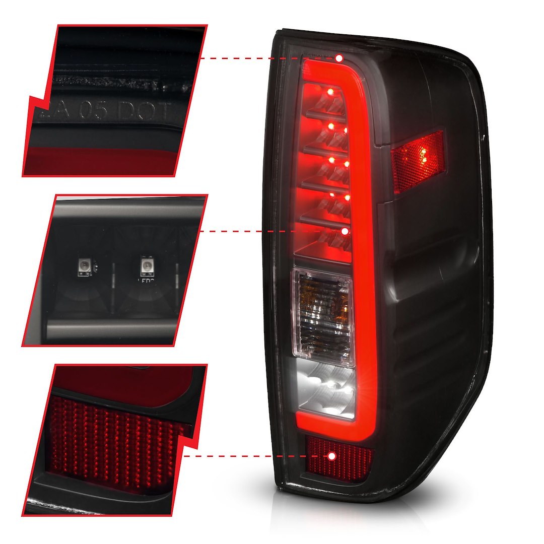 Anzo USA Tail Light Assembly, LED, Smoke Lens, Black Housing – 311444