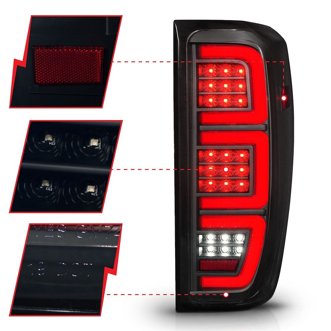 Anzo USA Tail Light Assembly, LED, Smoke Lens, Black Housing – 311458
