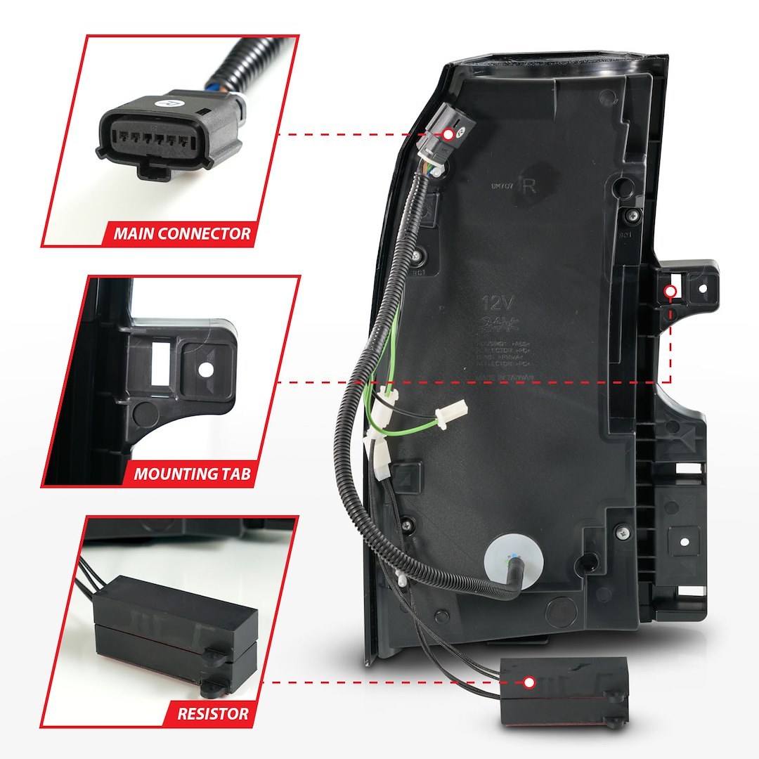 Anzo USA Tail Light Assembly, LED, Smoke Lens, Black Housing – 311468