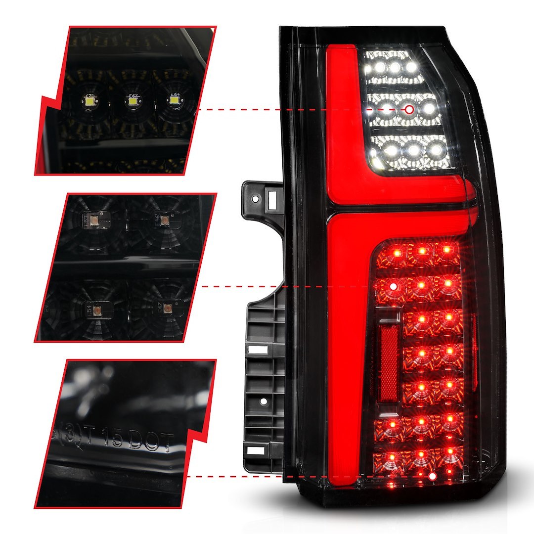 Anzo USA Tail Light Assembly, LED, Smoke Lens, Black Housing – 311468