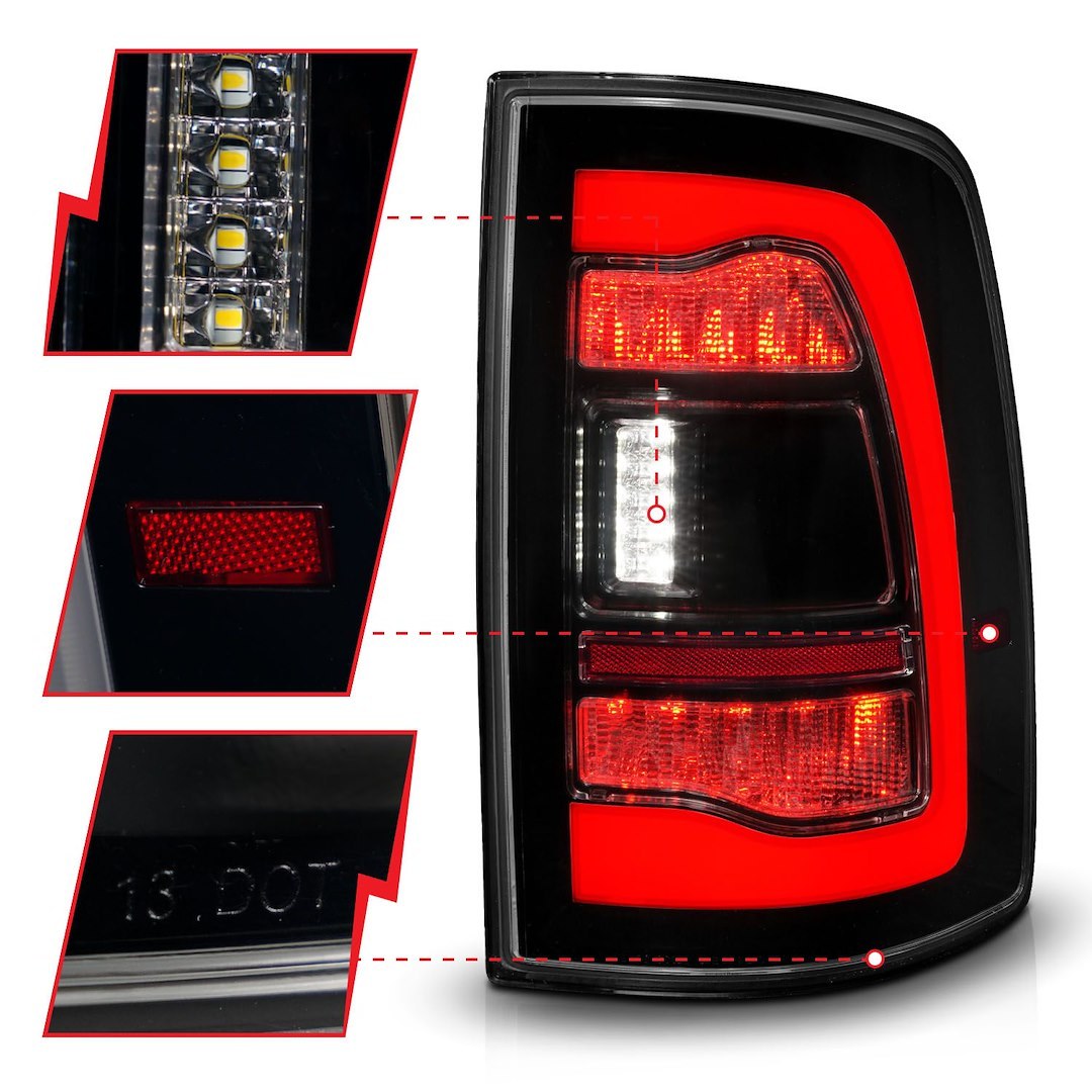 Anzo USA Tail Light Assembly, LED, Smoke Lens, Black Housing – 311470