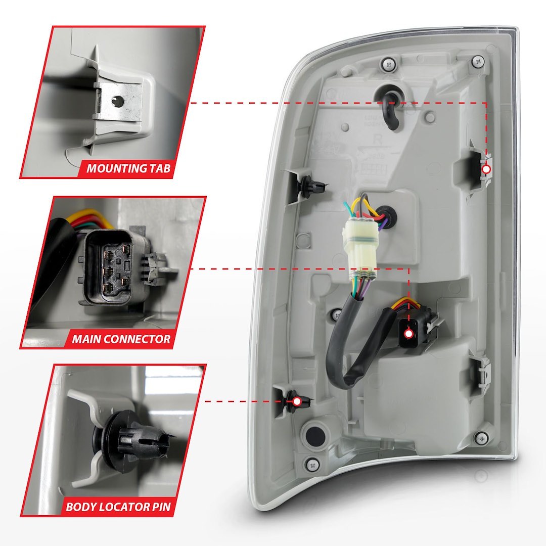 Anzo USA Tail Light Assembly, LED, Smoke Lens, Black Housing – 311470
