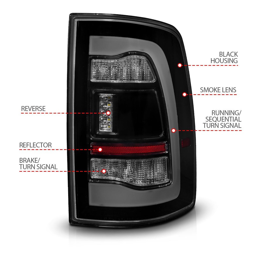 Anzo USA Tail Light Assembly, LED, Smoke Lens, Black Housing – 311470