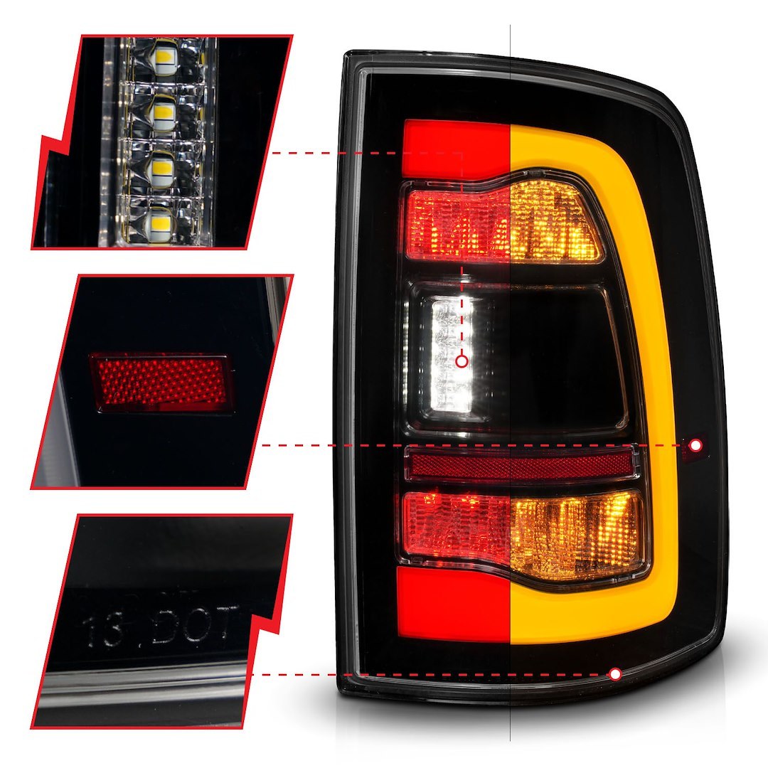 Anzo USA Tail Light Assembly, LED, Smoke Lens, Black Housing – 311472