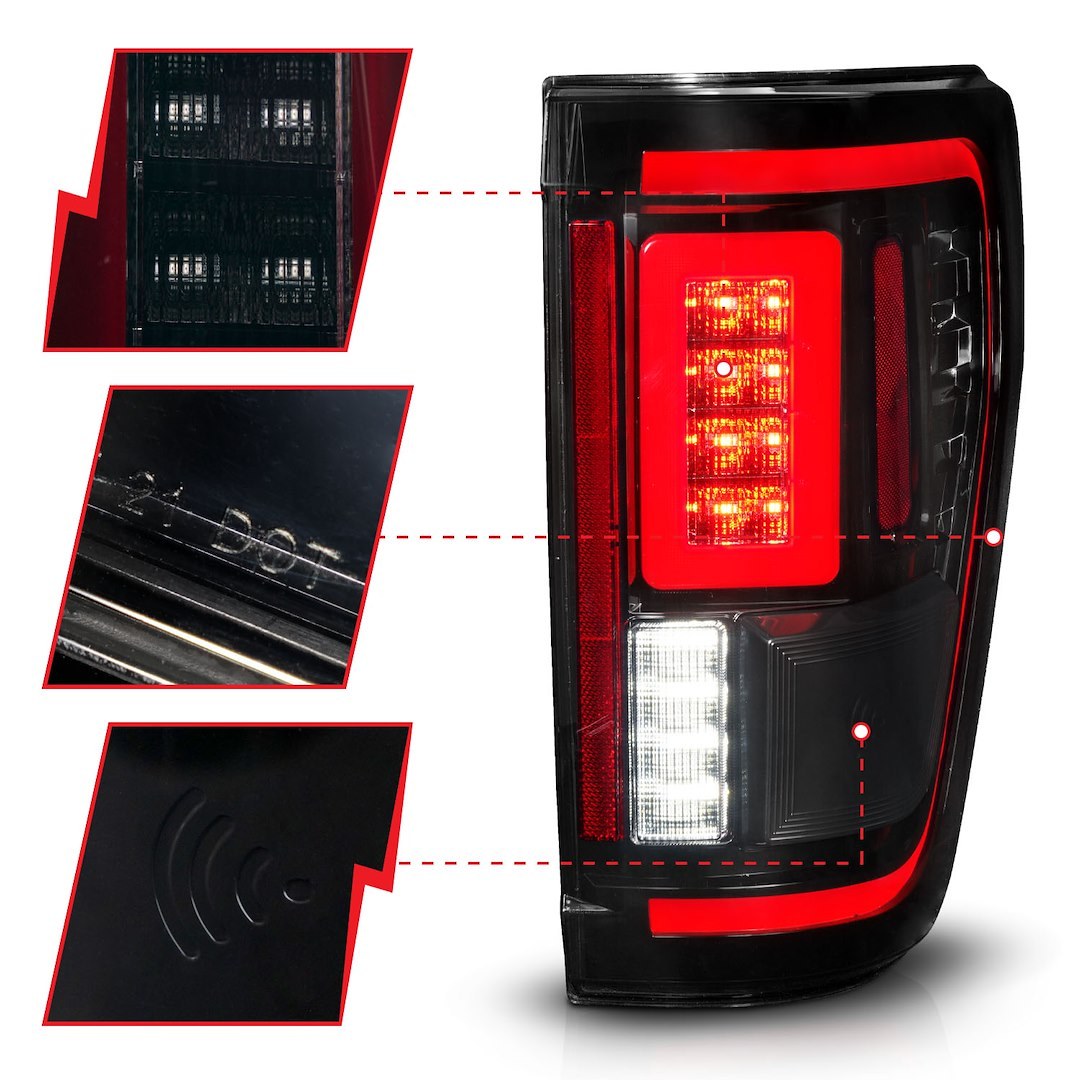 Anzo USA Tail Light Assembly, Smoke Lens, Black Housing, LED Bulb – 311476