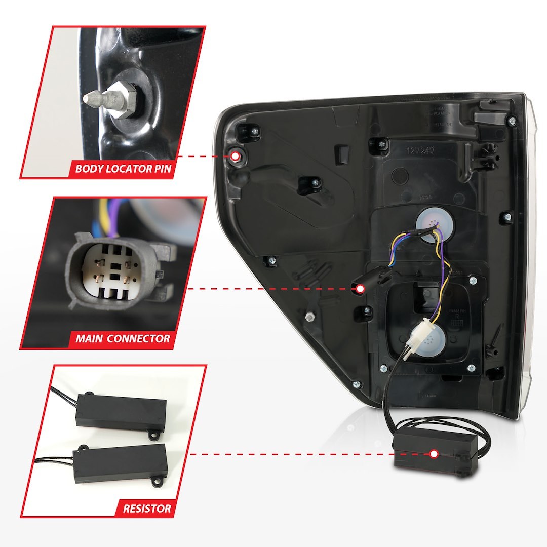 Anzo USA Tail Light Assembly, Smoke Lens, Black Housing, LED Bulb – 311476