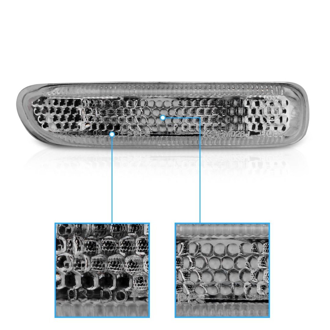 Anzo USA Side Marker Light, Fender, Clear Lens, Chrome Trim, Set of 2 – 511024