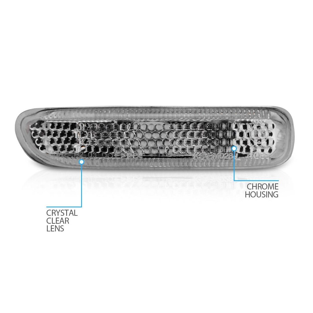 Anzo USA Side Marker Light, Fender, Clear Lens, Chrome Trim, Set of 2 – 511024