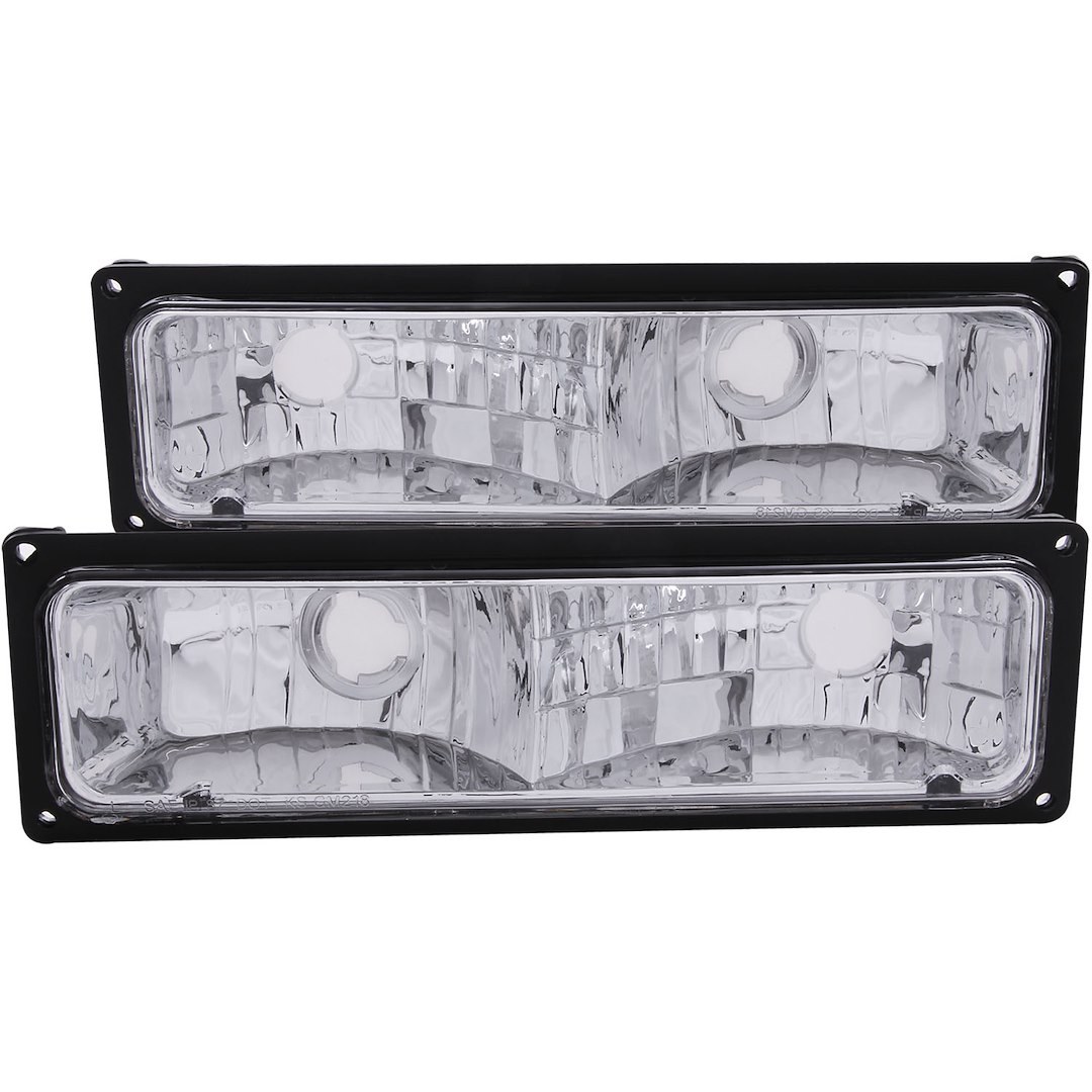 Anzo USA Parking/ Turn Signal Light Assembly, Clear Lens/ Black Housing, Uses Incandescent Bulb, Euro Style, Set of 2 – 511033