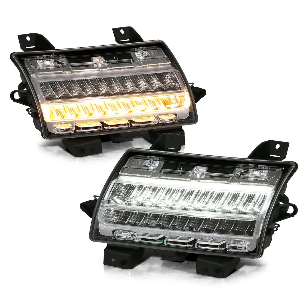 Anzo USA Turn Signal Light Assembly – LED, Clear Lens, White/ Amber LED, With Daytime Running Light and Sequential Turn Signal Functions – 511083