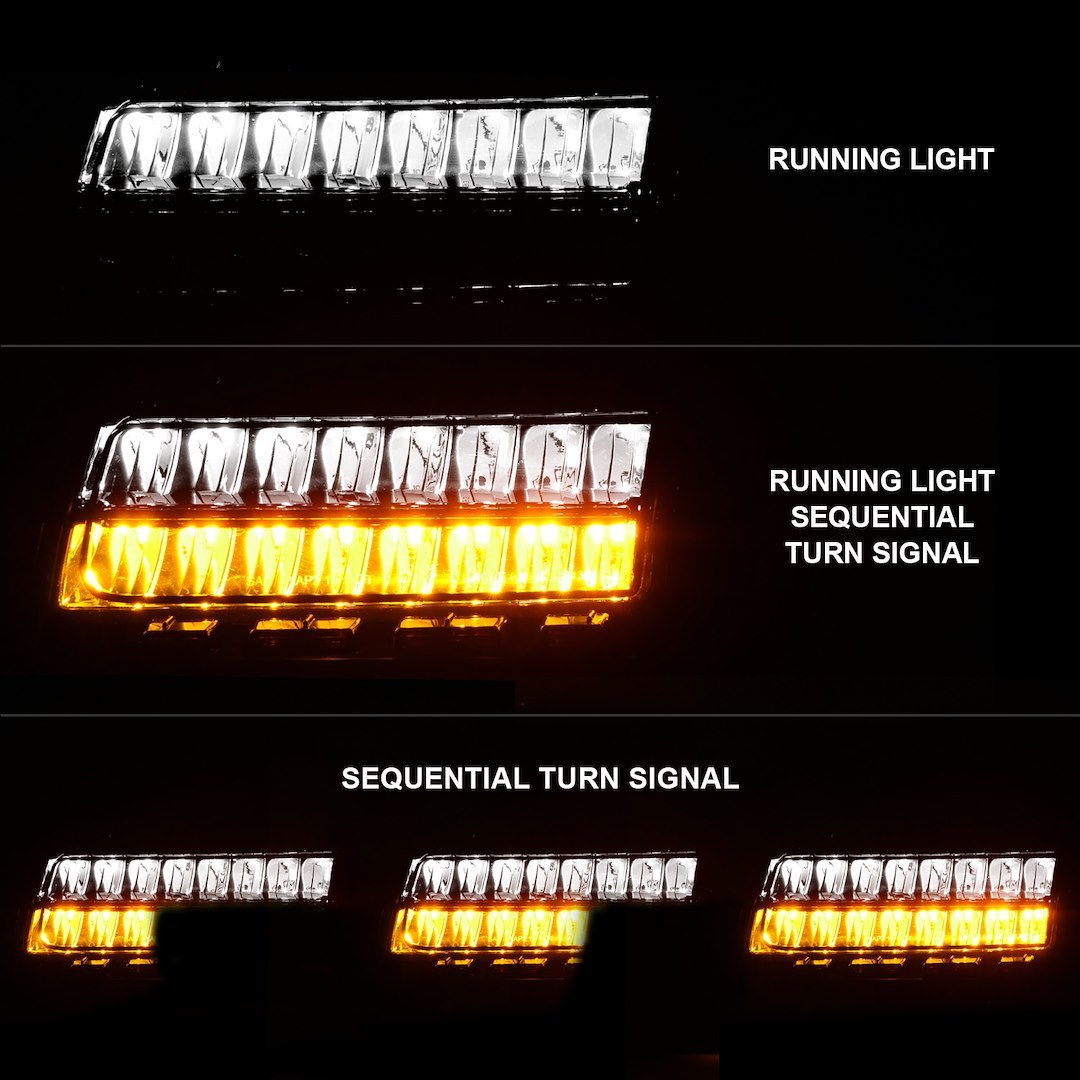Anzo USA Side Marker Light – LED, Fender Mount, Smoke Lens, Chrome Trim, With Sequential Turn Signal, For Sport/ Sport S Model, Set of 2 – 511085
