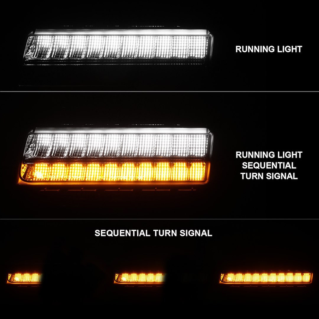 Anzo USA Side Marker Light – LED, Fender Mount, Smoke Lens, Chrome Trim, With Sequential Turn Signal, Set of 2 – 511087