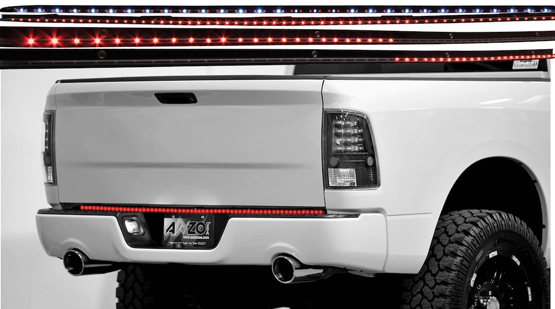 Anzo USA Tailgate Light – LED, 60 Inch Rigid Light Bar, Smoke Lens, Red Brake/ Red Turn Signals/ Red Driving/ White Reverse – 531006