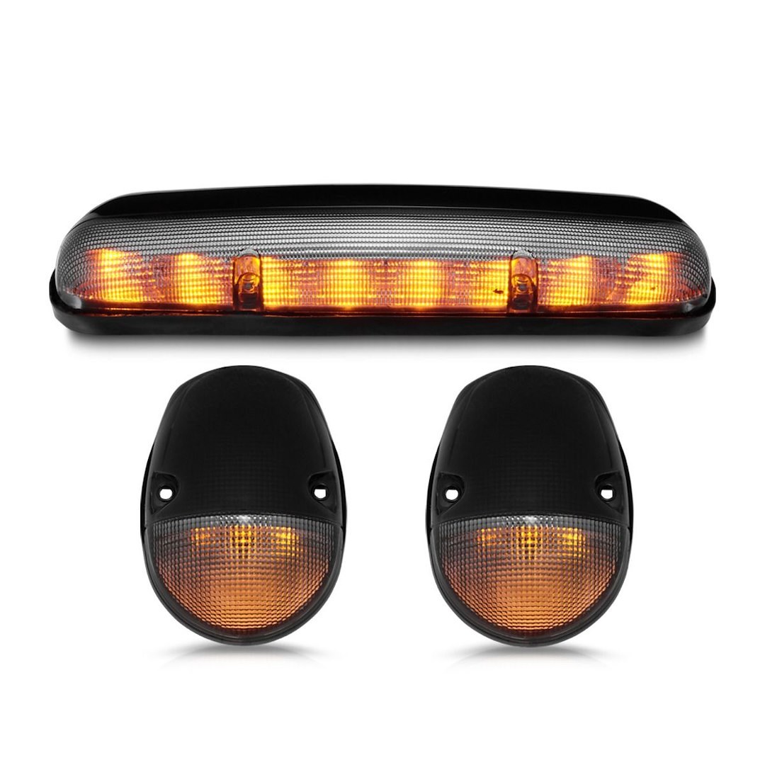 Anzo USA Roof Marker Light – LED, Direct-Fit OEM Style, Smoke Lens, LED Bulb, Amber Bulb, 3 Light Set, Without Wiring Harness – 861087