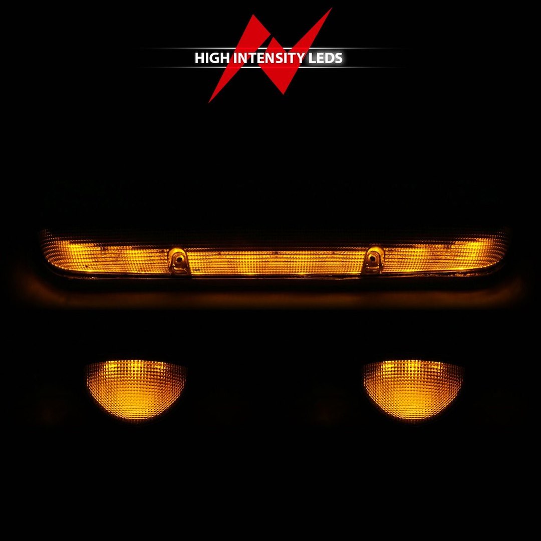 Anzo USA Roof Marker Light – LED, Direct-Fit OEM Style, Smoke Lens, LED Bulb, Amber Bulb, 3 Light Set, Without Wiring Harness – 861087