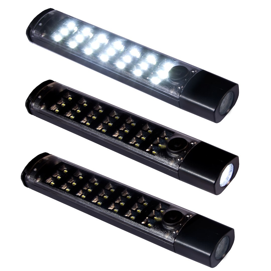 Anzo USA Light Bar, LED, 60 Inch Length, White, Clear Lens, Black Housing, Universal Mount, With Flashlight IN End of Bar – 861135