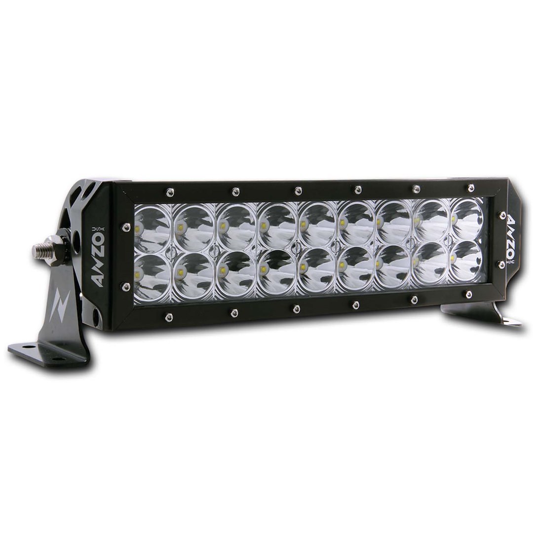 Anzo USA Light Bar, Rugged, LED, 12 Inch Length, White 3 Watt LED, 54 Watt, Driving Beam, 1440 Raw Lumens, Clear Lens, Black Housing – 881026