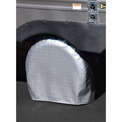 Adco Tire Cover, Single Tire Cover, Fits 30 Inch to 32 Inch Diameter Tires, Slip on, Diamond Plated Steel Design, Vinyl, Set of 2 – 3752