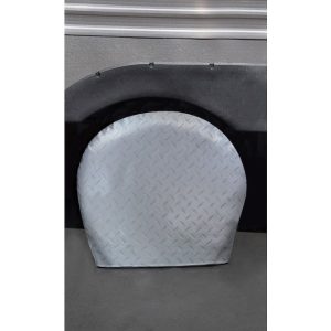 Adco Tire Cover, Triple Tire Cover, Slip on, Fits 30 Inch to 32 Inch Diameter Tires, Diamond Plated Steel Design, Vinyl, Single – 3782