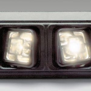 AP Products Courtesy Light, Clear Lens, 12 Volt DC, Resists Deformation and Breakage, Ceiling Mount, Black, Plastic, Double Light – 005-726-02-2
