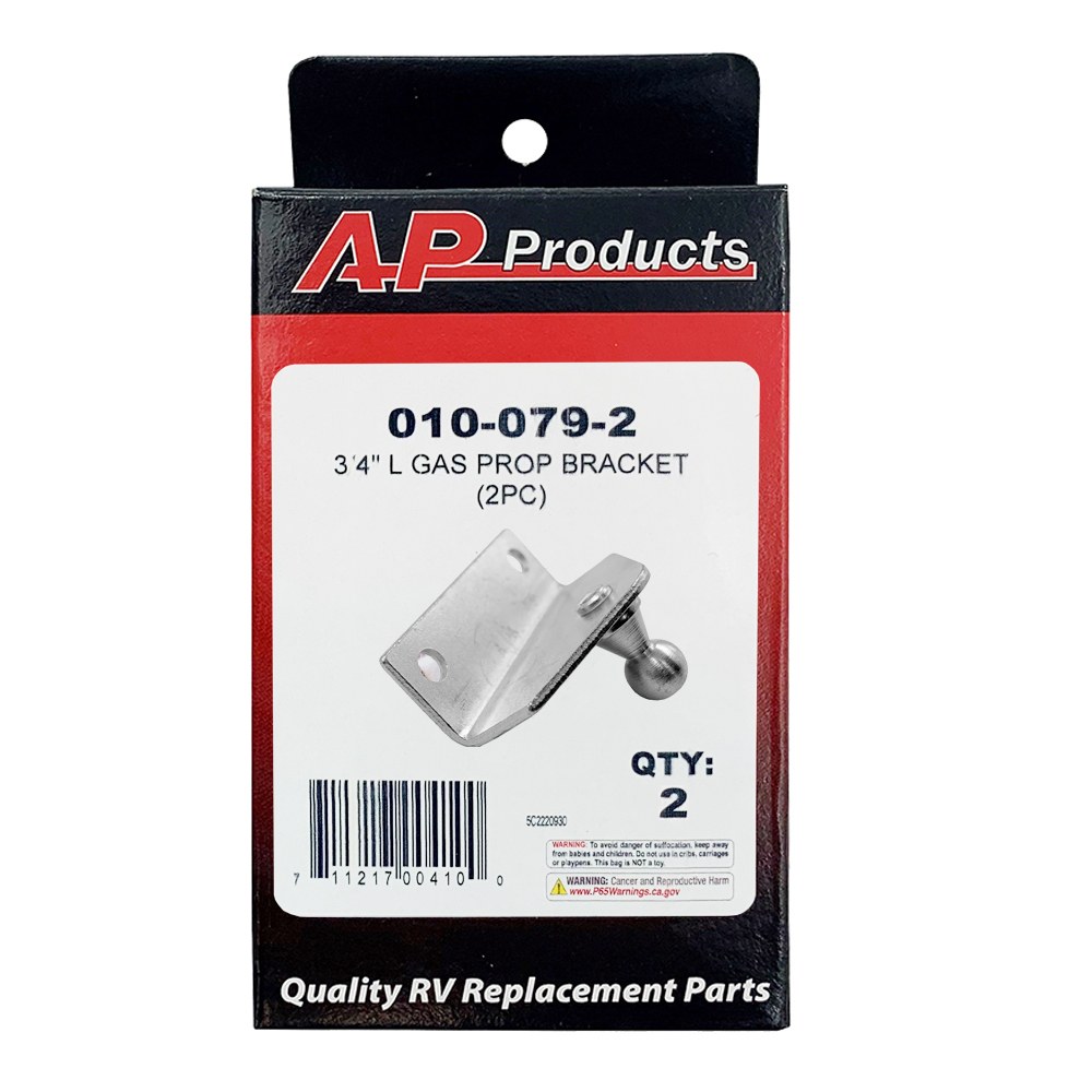 AP Products Multi Purpose Lift Support Bracket, Used for Mounting Gas Lift Supports, L Shaped, 10 Millimeter Ball Stud, 3/4 Inch Length – 010-079-2