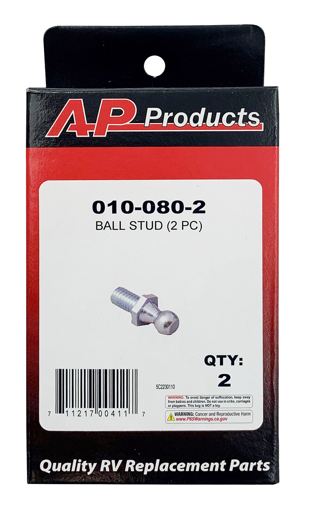 AP Products Multi Purpose Lift Support Ball Stud, Use to Create a New Point of Attachment for Applications That Lack Existing – 010-080-2