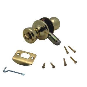 AP Products Entry Door Latch, Dead Bolt Type, Brass, Includes Mounting Screw, Polished, Suitable for Privacy Door – 013-202