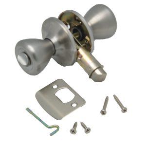 AP Products Entry Door Lock, Knob Type, Used as Either 3/8 Inch or 2-3/4 Inch Backset, Stainless Steel Finish – 013-202-SS