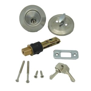 AP Products Entry Door Lock, Single Deadbolt, With Keys, Fits 2-3/8 Inch or 2-3/4 Inch Backsets, Stainless Steel Finish – 013-222-SS