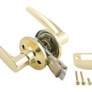 AP Products Entry Door Lock, Includes Both Standard and Drive-IN Latches, Lever Type, Passage Entrance Lock – 013-230