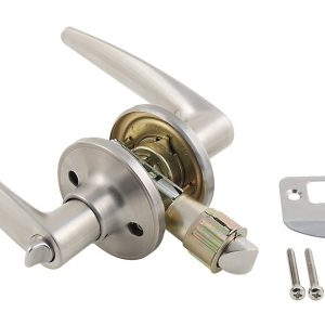 AP Products Entry Door Lock, Lever Type, Fits 2-3/8 Inch or 2-3/4 Inch Backsets, Fits Both Standard and Drive-IN Latches – 013-231-SS
