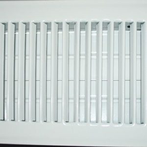 AP Products Heating/ Cooling Register, 4 Inch Width X 8 Inch Length, 5-1/4 Inch Width Overall X 10 Length Overall, With Damper, White – 013-625