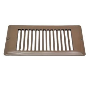 AP Products Heating/ Cooling Register, 4 Inch Width X 8 Inch Length, 5-1/4 Inch Width Overall X 10 Length Overall, Without Damper, Brown – 013-632